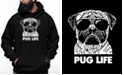 LA Pop Art Men's Pug Life Word Art Hooded Sweatshirt